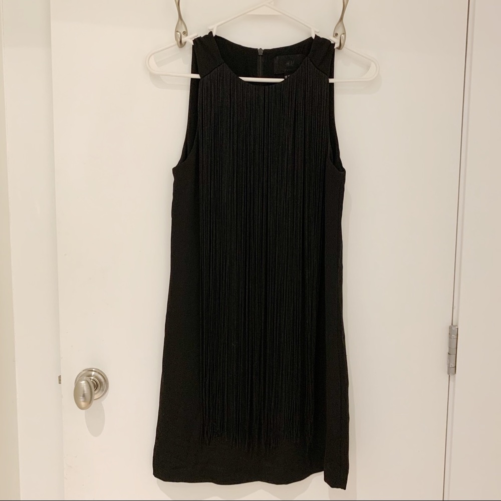 H&M Black Dress w Front Fringe
